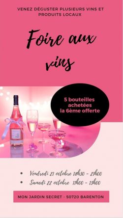 affiche foire aux vins mon jardin secret