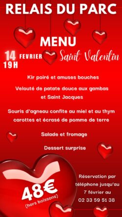 menu st Valentin