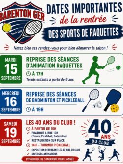 SPORTS RAQUETTES RENTREE