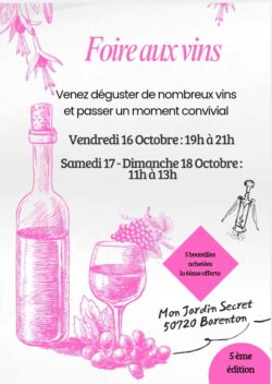 affiche foire aux vins Mon jardin Secret